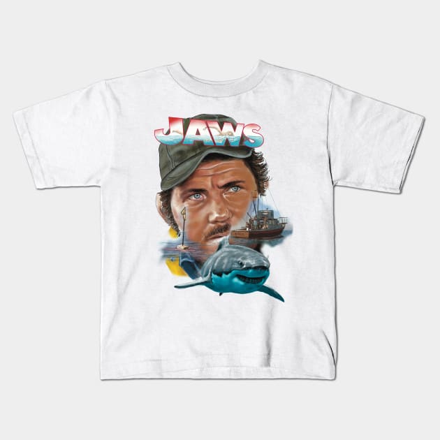 jaws tribut Kids T-Shirt by Paskalamak